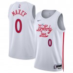 Maillot NBA Philadelphia 76ers Tyrese Maxey 0 Nike 2022-23 City Edition Blanc Swingman - Homme